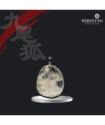 White Rabbit Fur Nine Tailed Fox Pendant